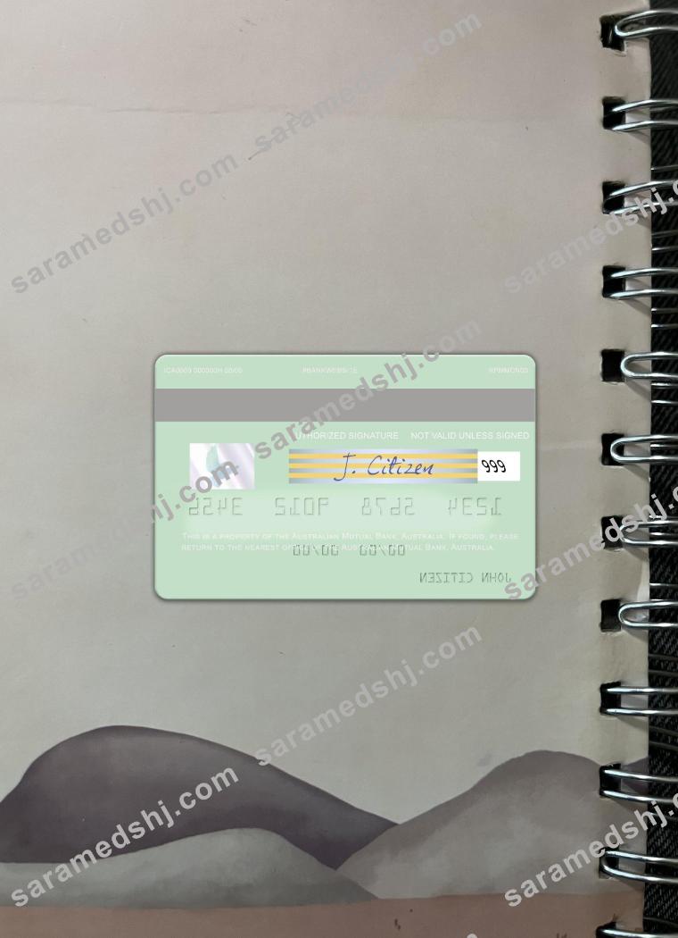 Australia Australian Mutual Bank visa card photolook back